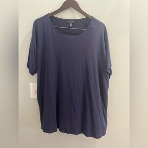 Eileen Fisher Deep Blue Short Sleeve Tee